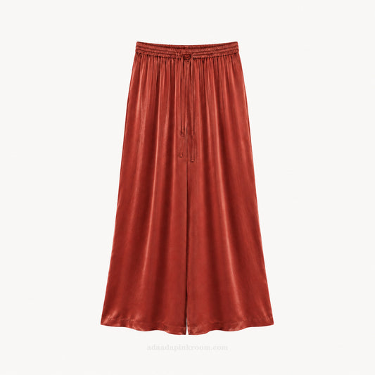 SATIN WIDE-LEG PANTS