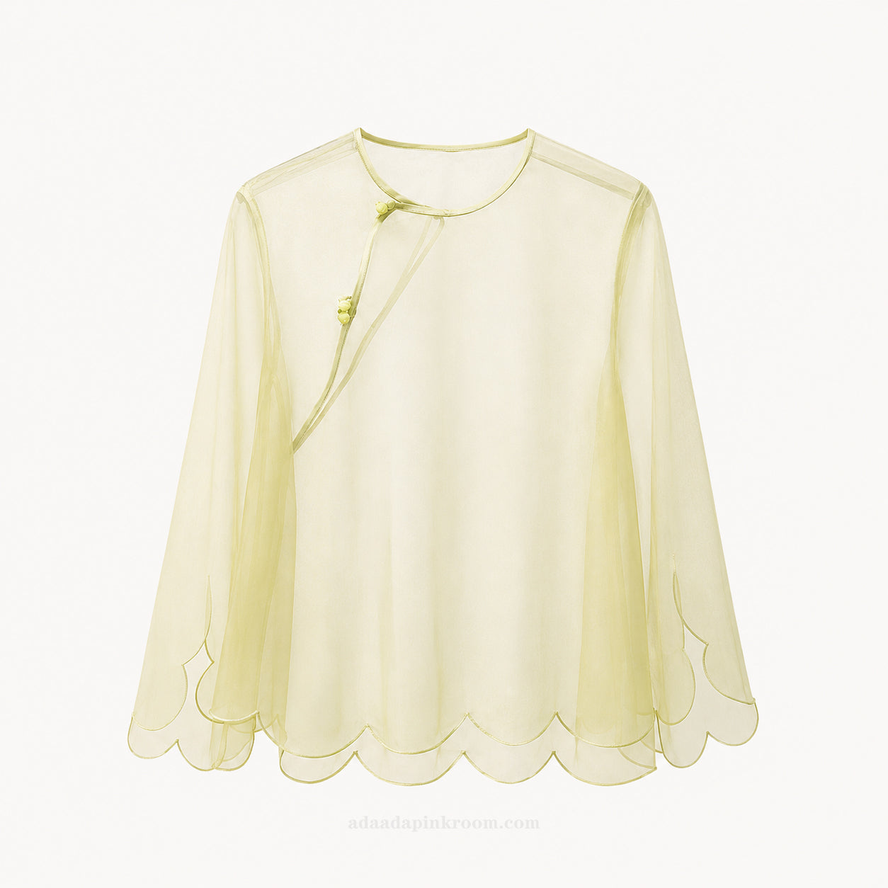 SHEER SCALLOPED ORGANZA TOP