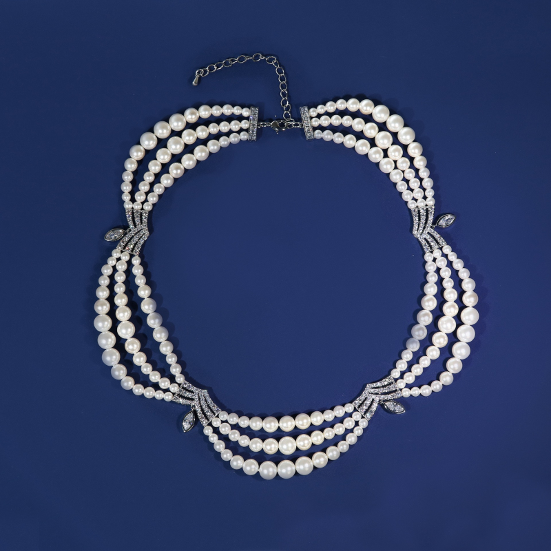 Layered Pearl Necklace Bridal Dress Accessories