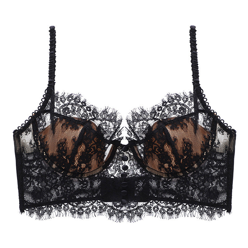 French sexy ultra-thin lace underwired underwear