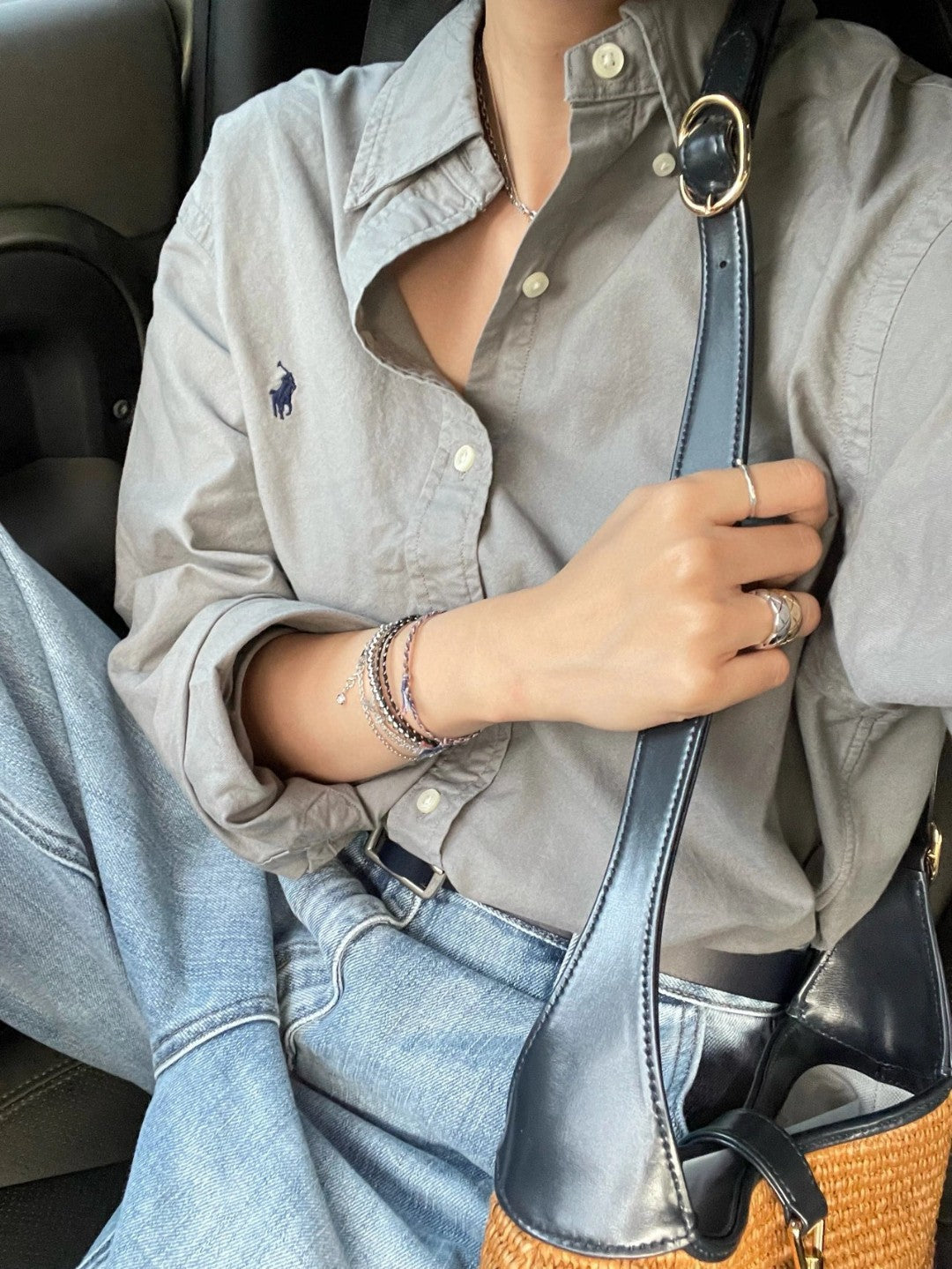 Embroidered cotton and linen shirt