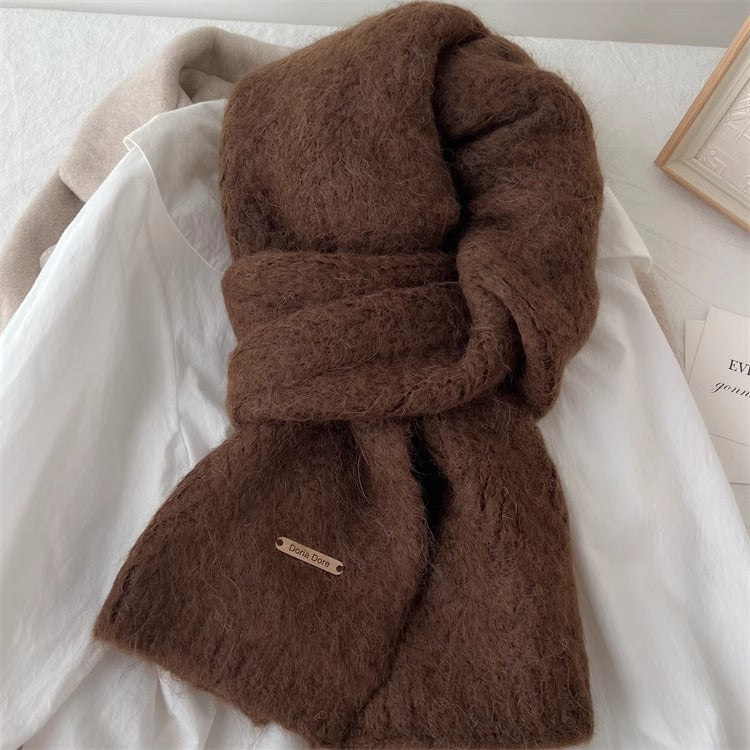 Wool blend knitted scarf