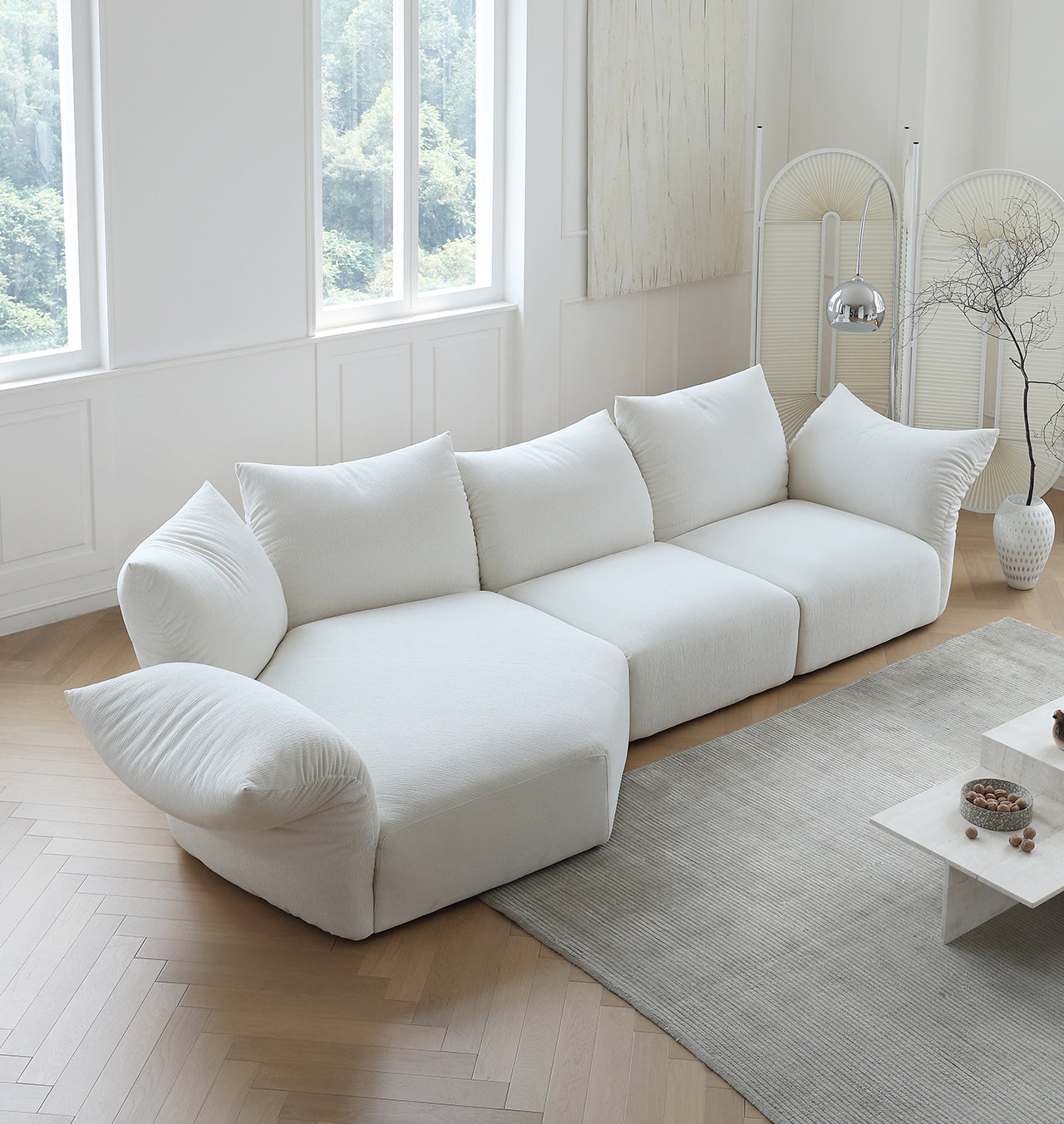 Italian minimalist petal sofa designer creative special-shaped modular sofa corner fabric sofa
