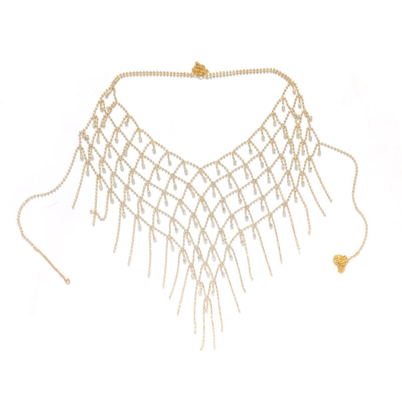 European and American luxury heavy-duty diamond-filled shiny chest chain