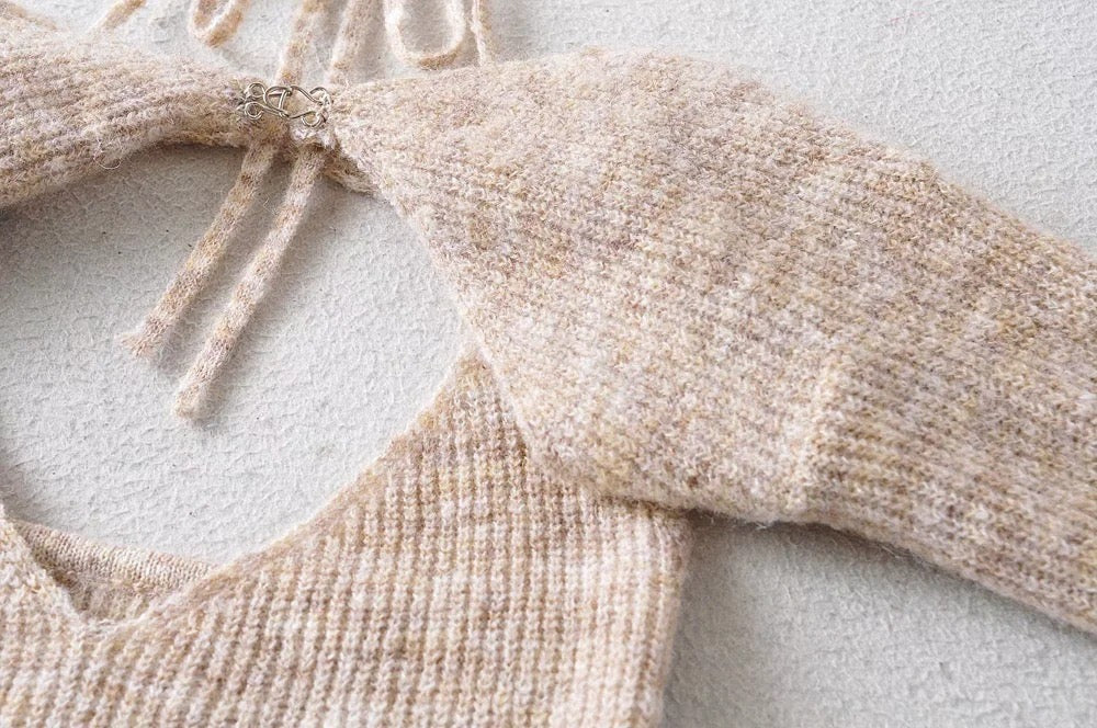 Two pieces of knitted slim fit hot girl sweater blouse vest
