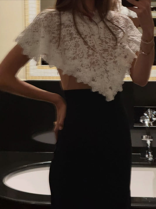 Contrast Lace Column Dress