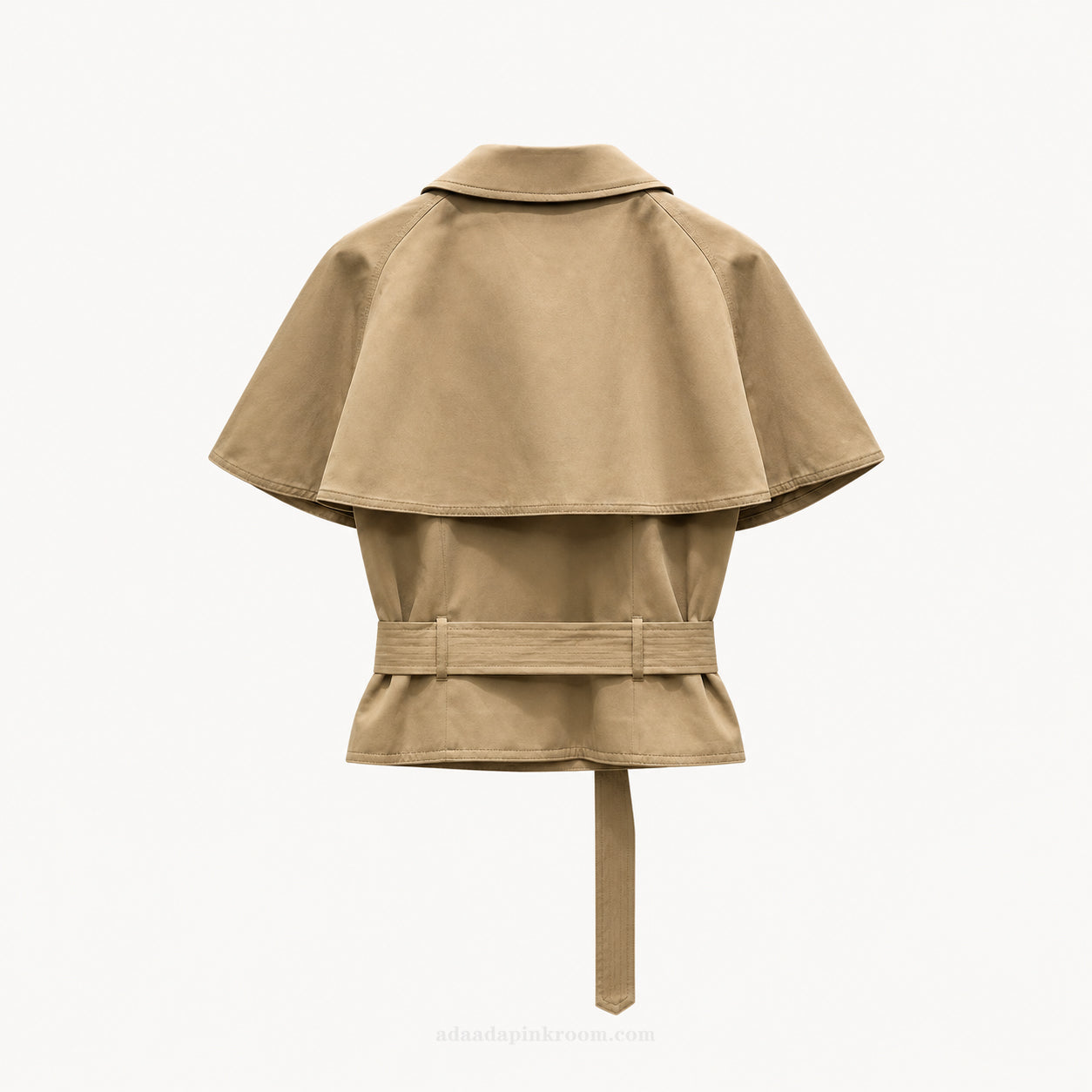 Cape Detail Belted Trench Jacket