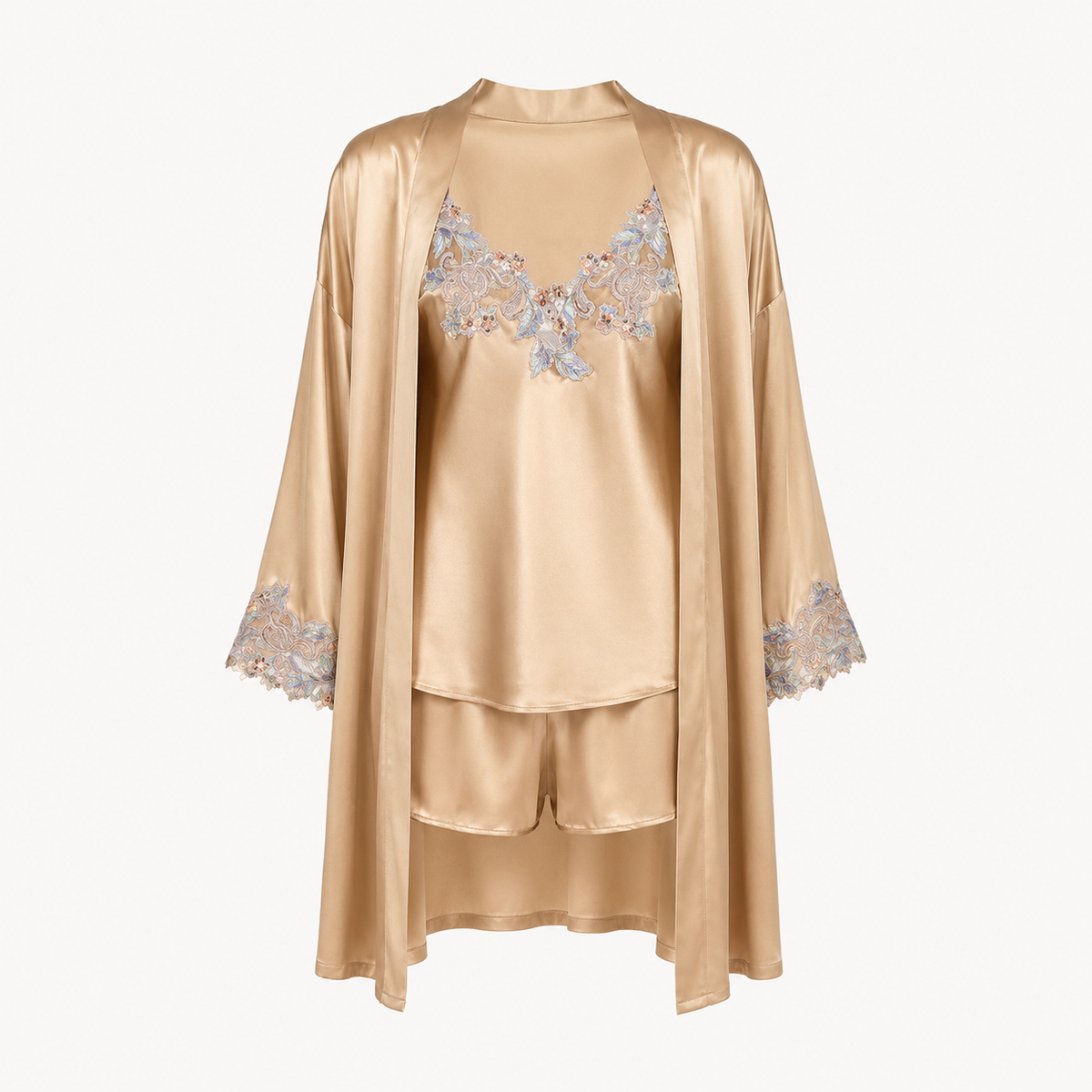 Camellia Embroidered Pajama Set