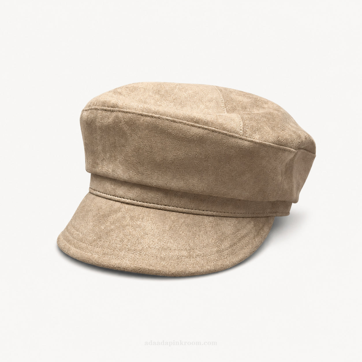 Suede-Effect Baker Boy Cap