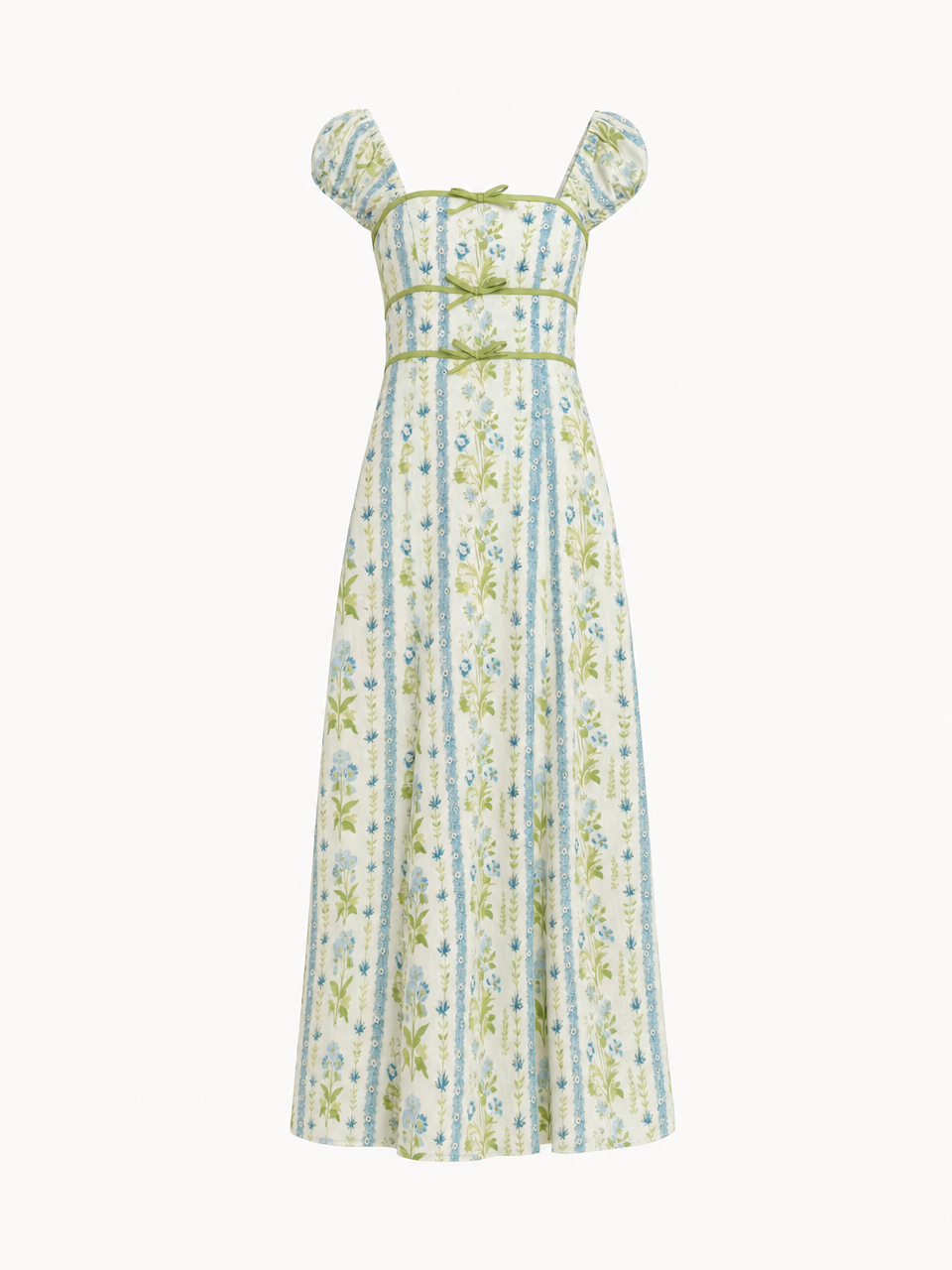 Meadow Ribbon Linen Maxi Dress