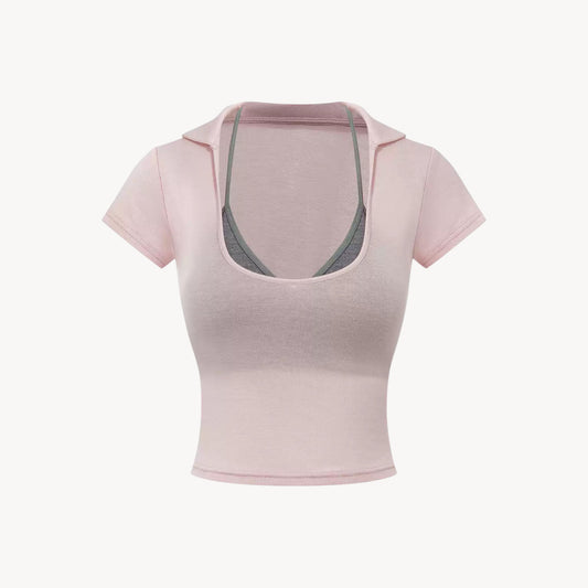 CONTRAST CAMI POLO TOP