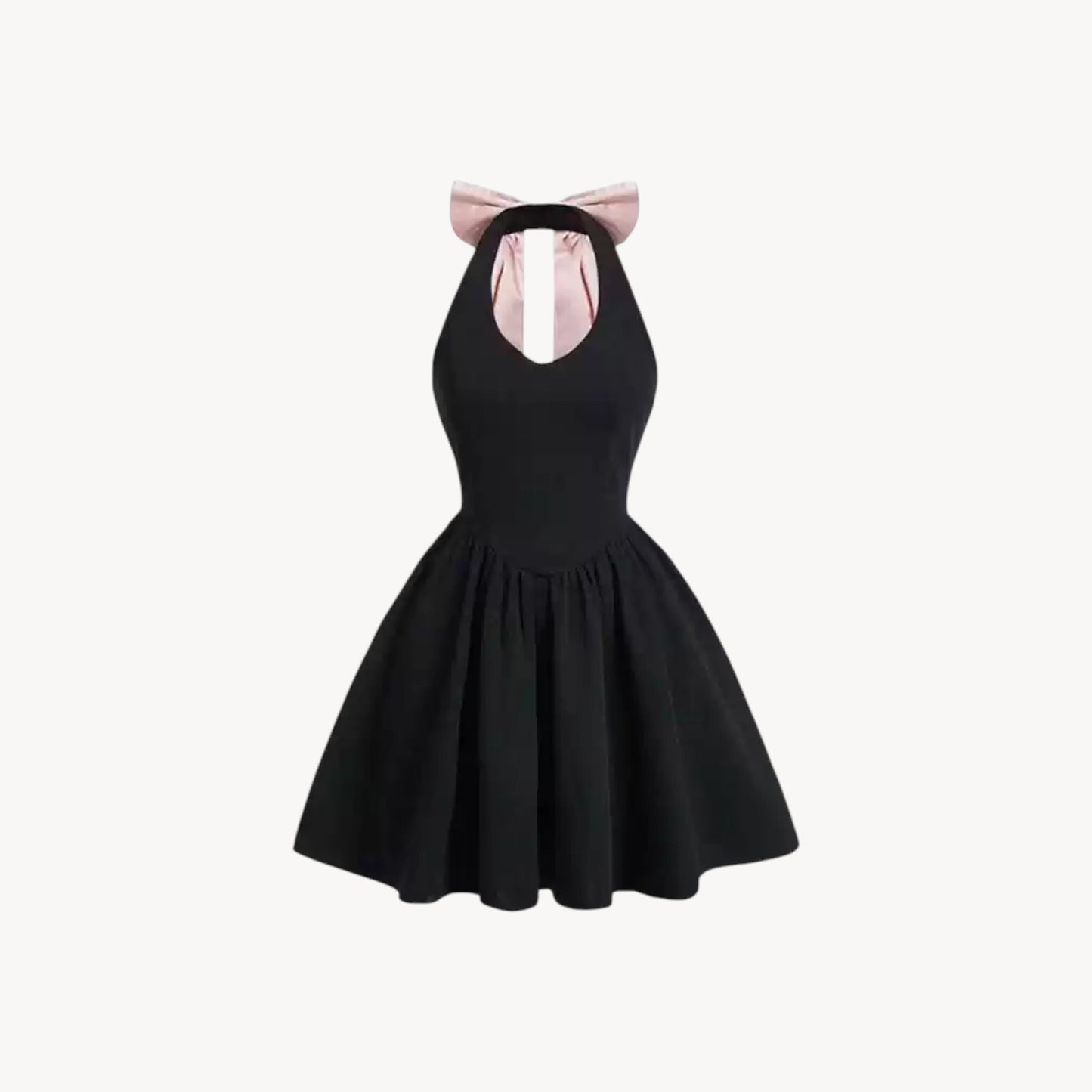 BOW HALTER MINI DRESS
