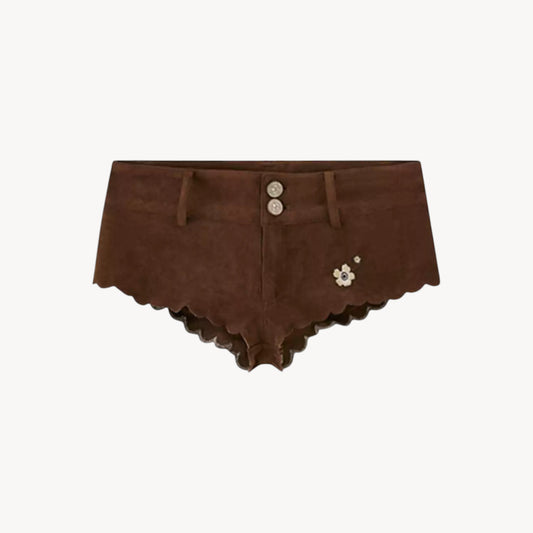 EMBROIDERED SCALLOPED MINI SKORT