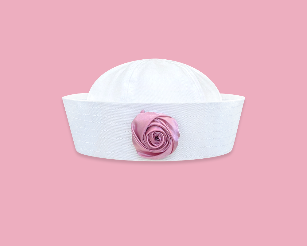 Navy hat sailor hat flip brim bow Korean style sweet nurse hat