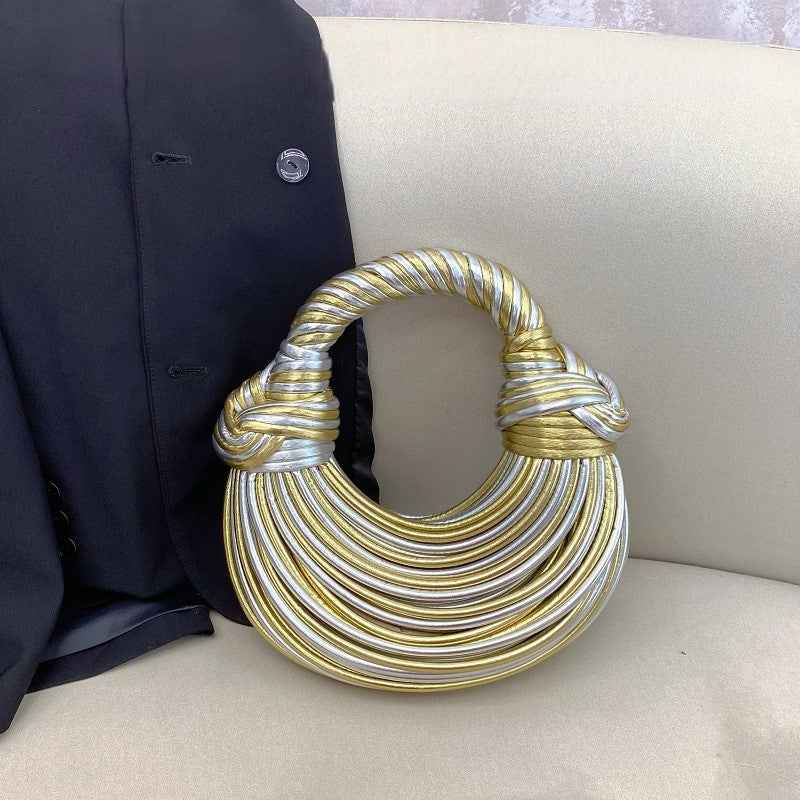 Handwoven Noodle Bag Knotted Dumpling Cloud Crossbody Bag