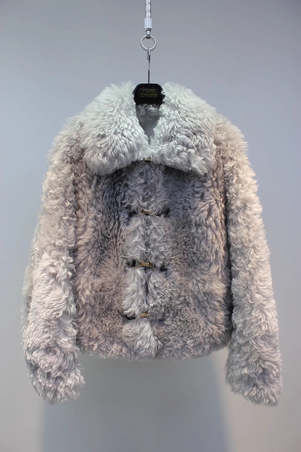 Lmported Mosna sheep fur all-in-one simple and fashionable curly fur coat