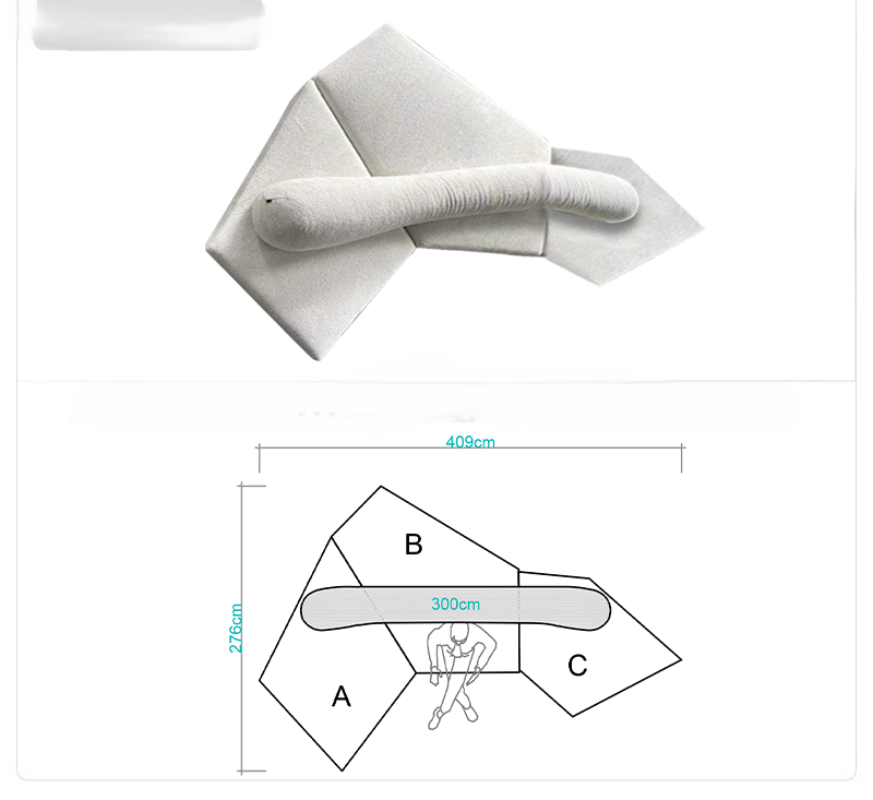 Rock sofa living room sofa Italian minimalist fabric villa module double-sided special-shaped sofa