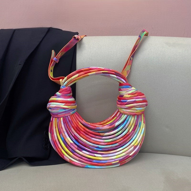 Handwoven Noodle Bag Knotted Dumpling Cloud Crossbody Bag