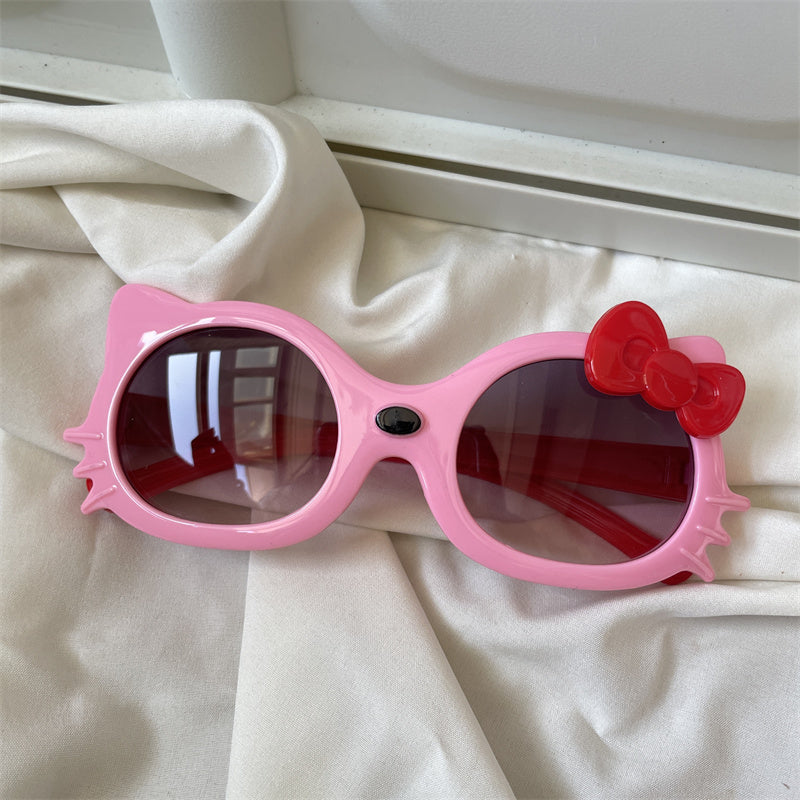 European and American street love pink sunglasses
