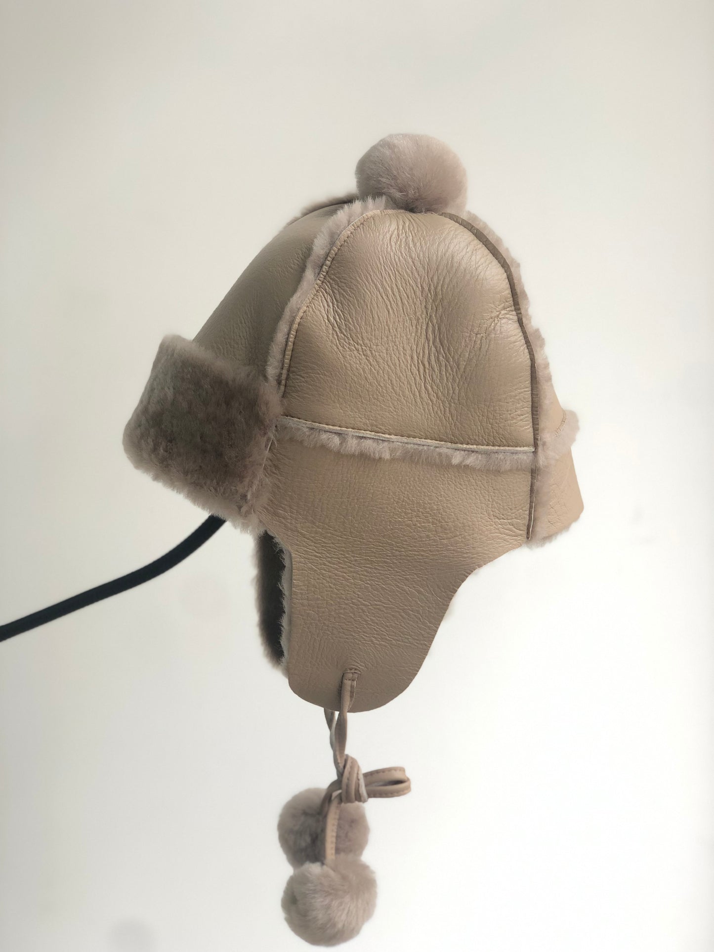 Lmported sheepskin all-in-one hat for men and women windproof fur ear protection hat