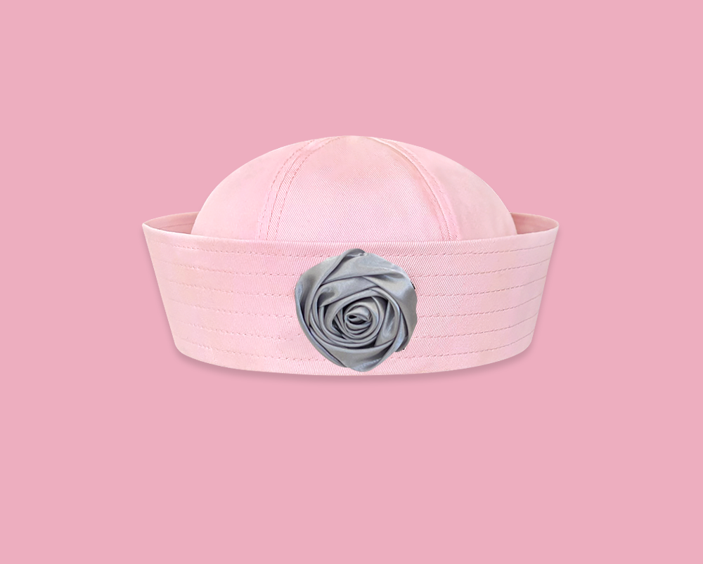 Navy hat sailor hat flip brim bow Korean style sweet nurse hat