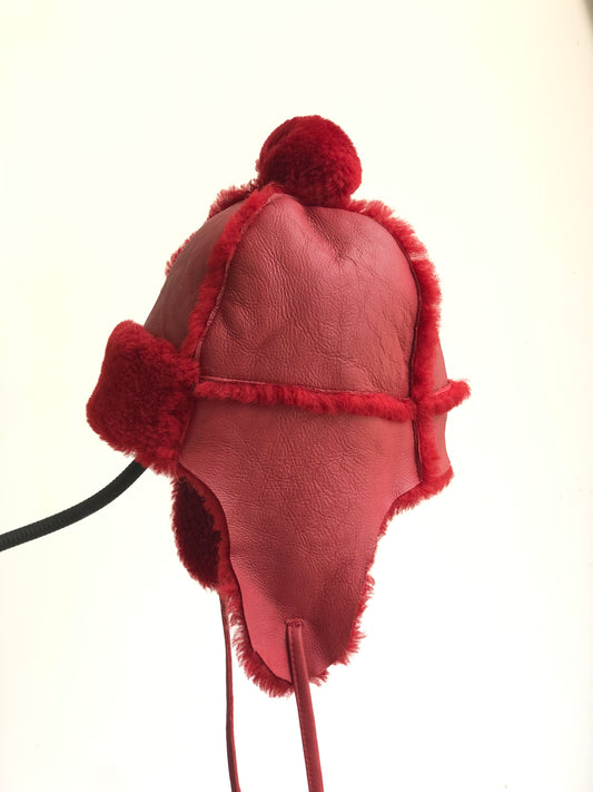 Lmported sheepskin all-in-one hat for men and women windproof fur ear protection hat
