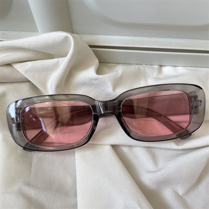 European and American street love pink sunglasses