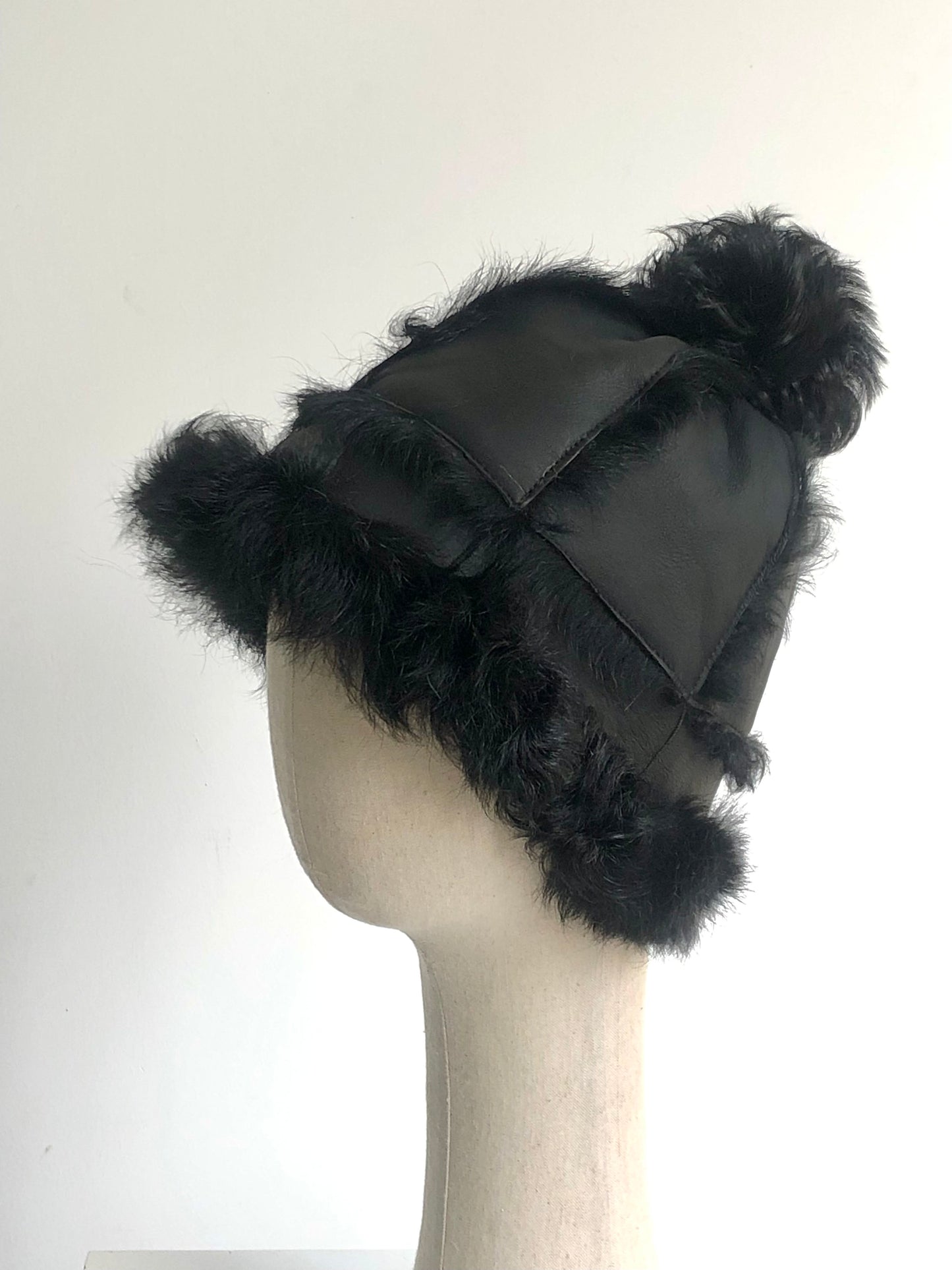 Lmported sheepskin all-in-one hat for men and women windproof fur ear protection hat