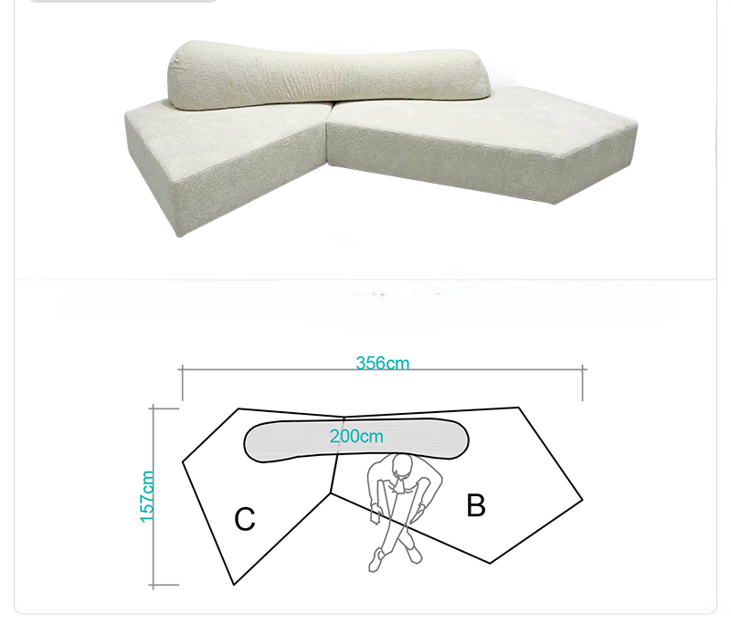 Rock sofa living room sofa Italian minimalist fabric villa module double-sided special-shaped sofa