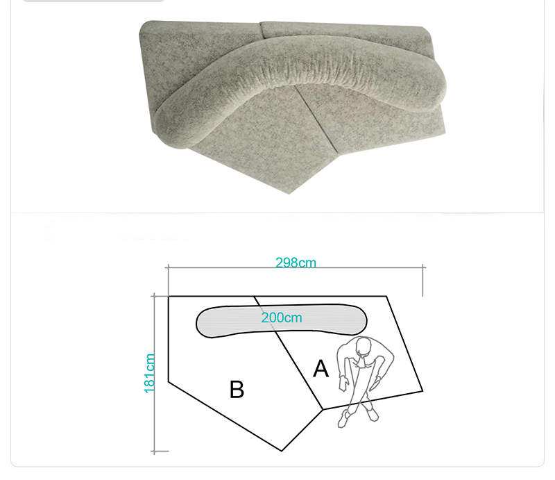 Rock sofa living room sofa Italian minimalist fabric villa module double-sided special-shaped sofa