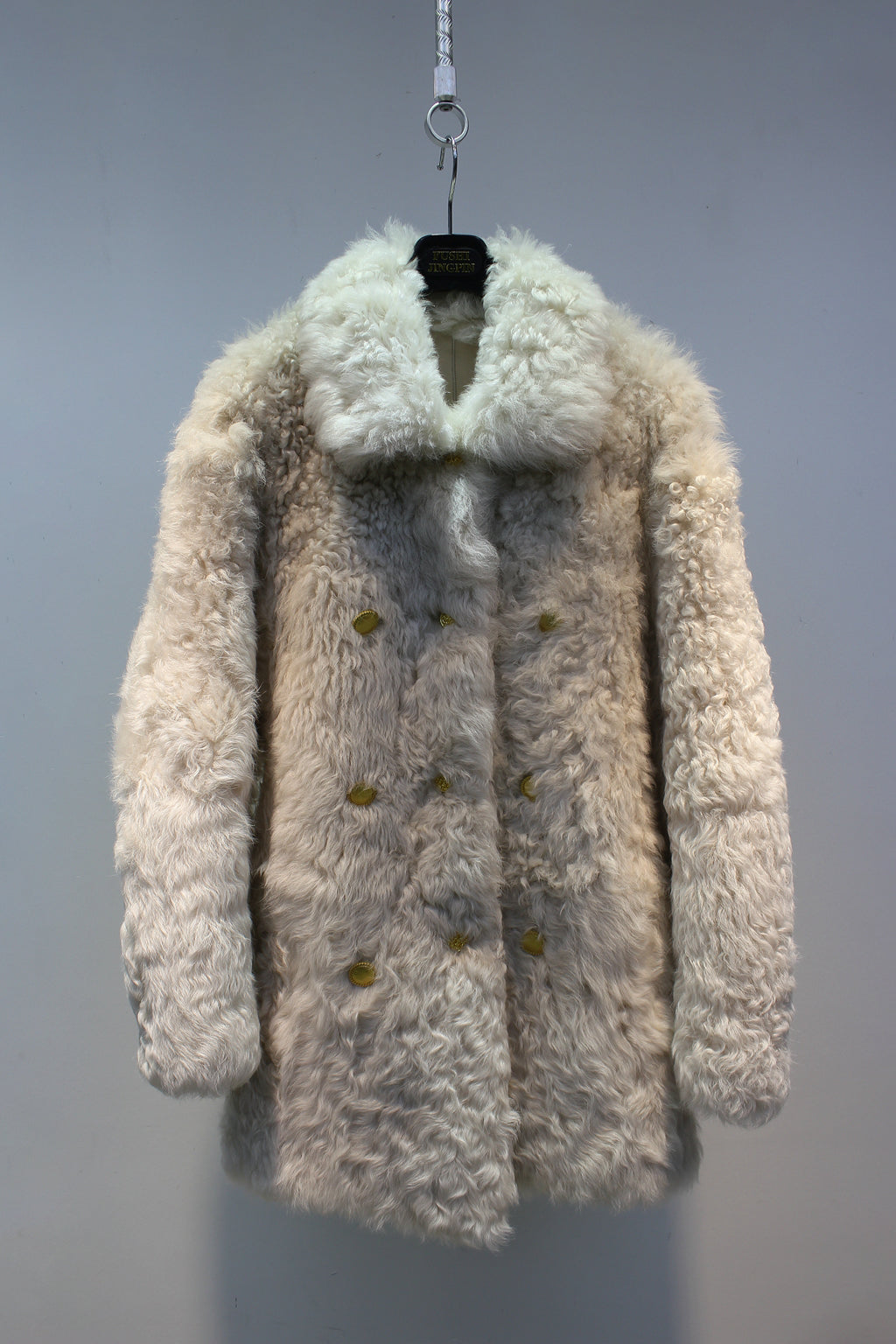 Tuscan sheepskin mid-length fur coat with one lapel
