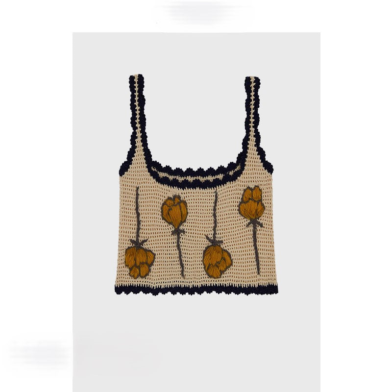 Short retro knitted camisole
