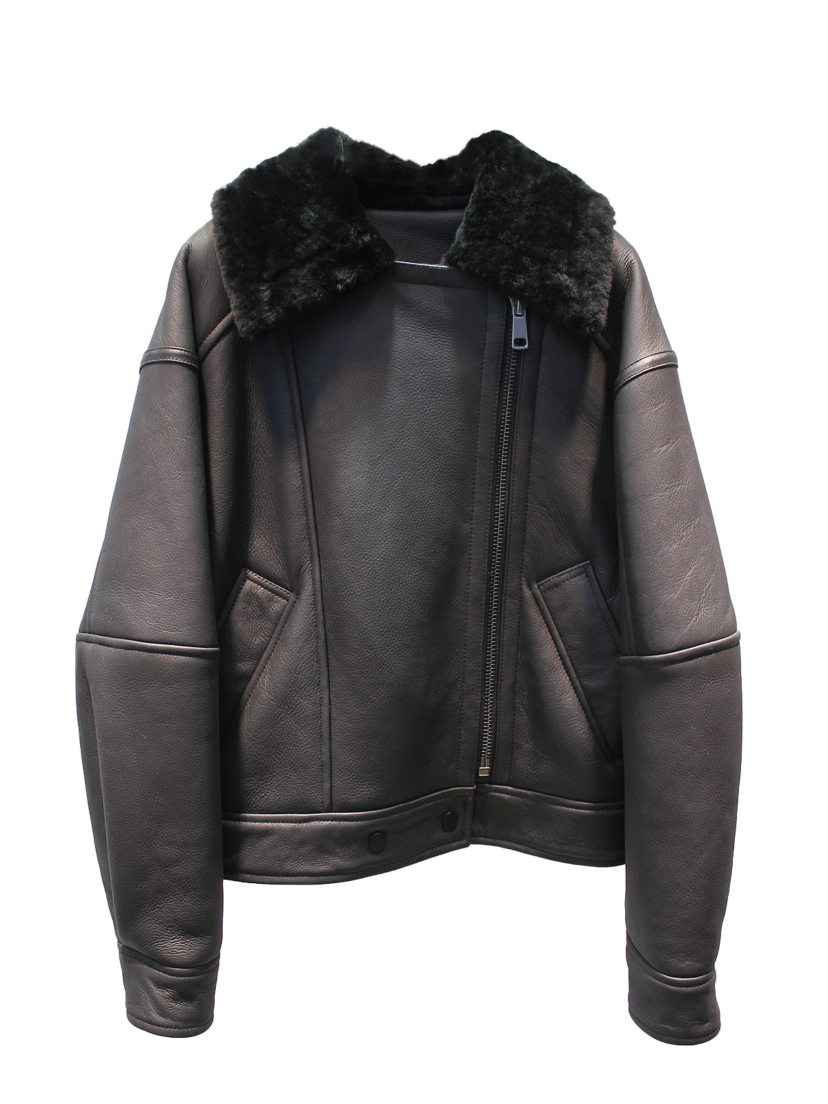 Shearling Fur Biker Jacket