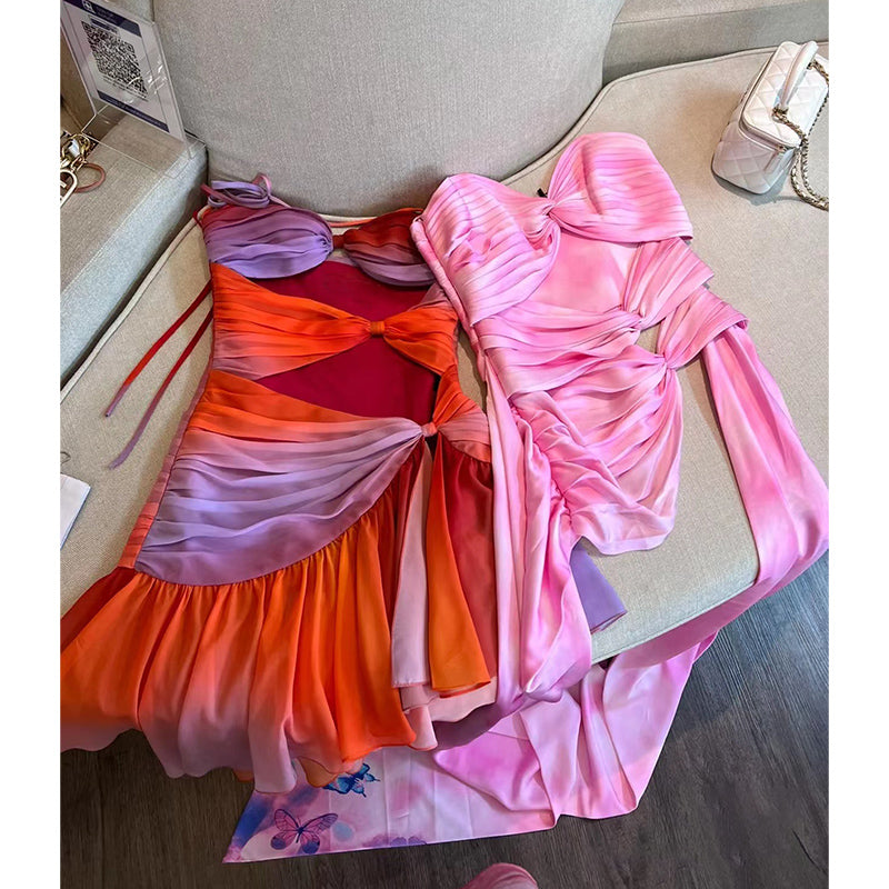 Sexy waist-exposing summer irregular hollow holiday beach skirt