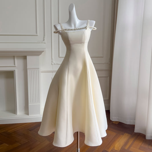 French Vintage Satin Dress