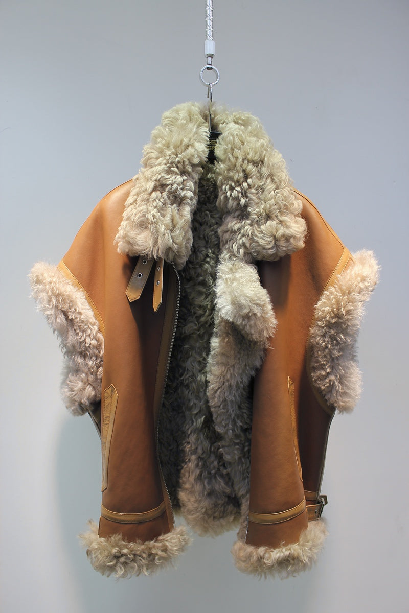 Lmported basa sheep fur all-in-one reversible fur vest jacket