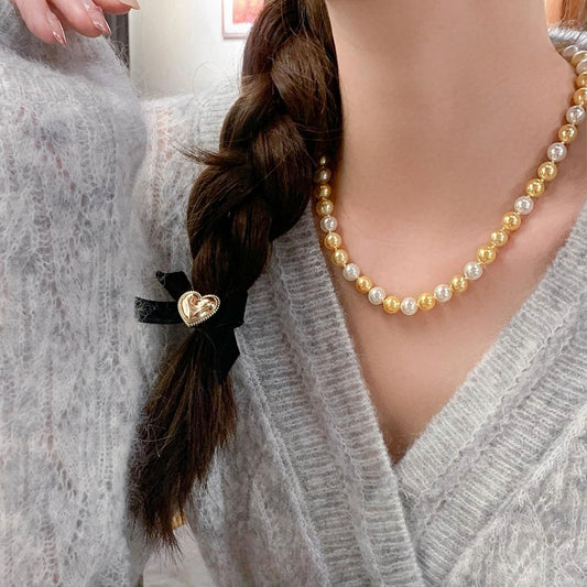 Women's light luxury south sea gold pearl necklace
