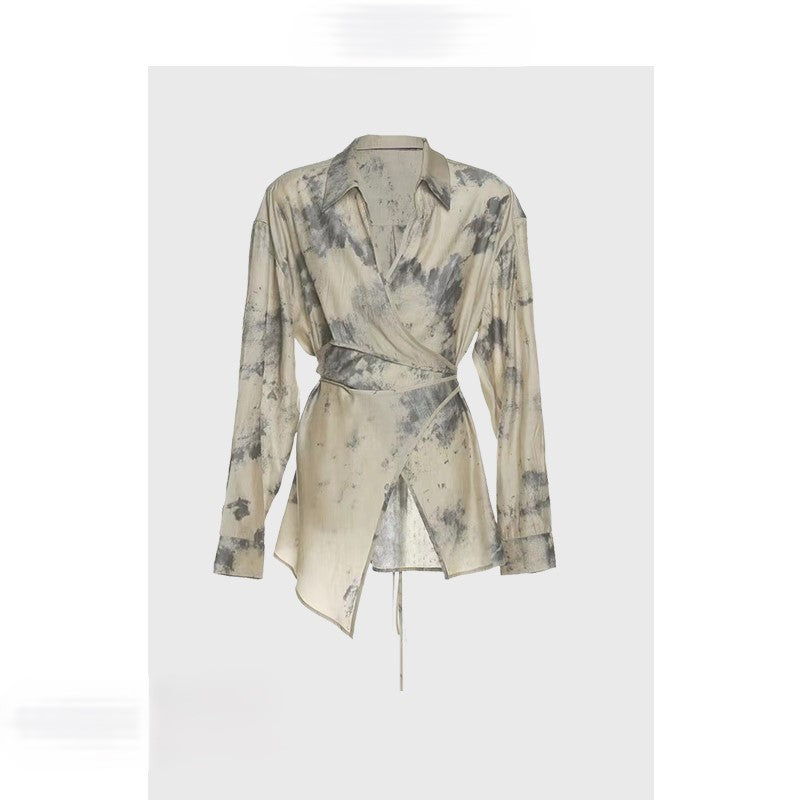French retro shirt mid-length ladylike style