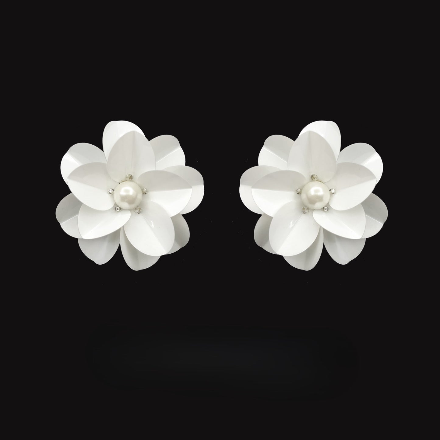 White Camellia Earrings