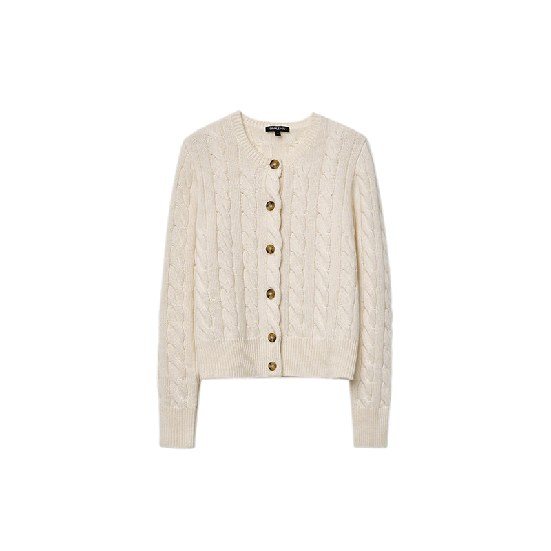 Vintage cable knit wool and cashmere