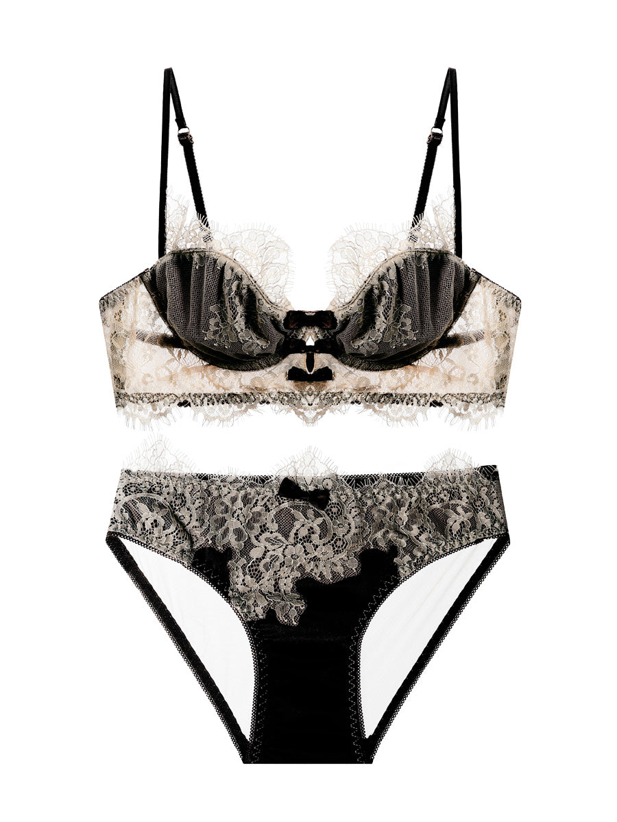 French lace ultra-thin sexy bra set