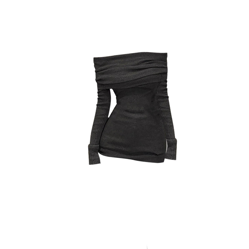 Off-shoulder sweater halterneck inner wear