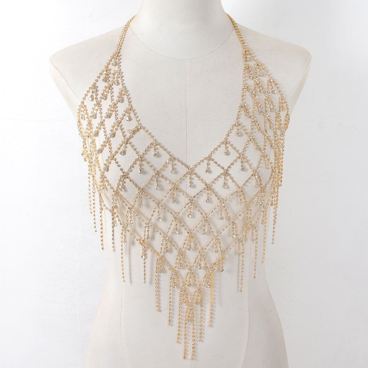 European and American luxury heavy-duty diamond-filled shiny chest chain