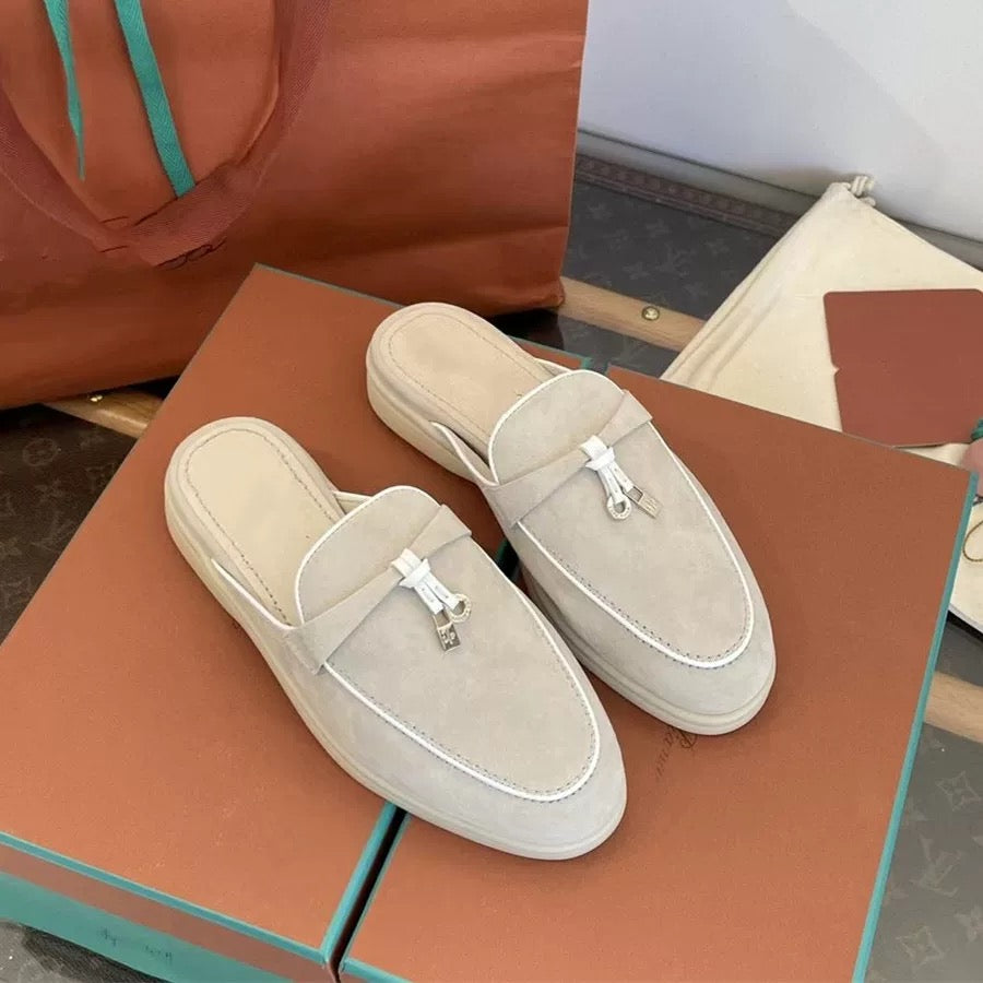 Genuine leather flat casual half-slipper loafers  3