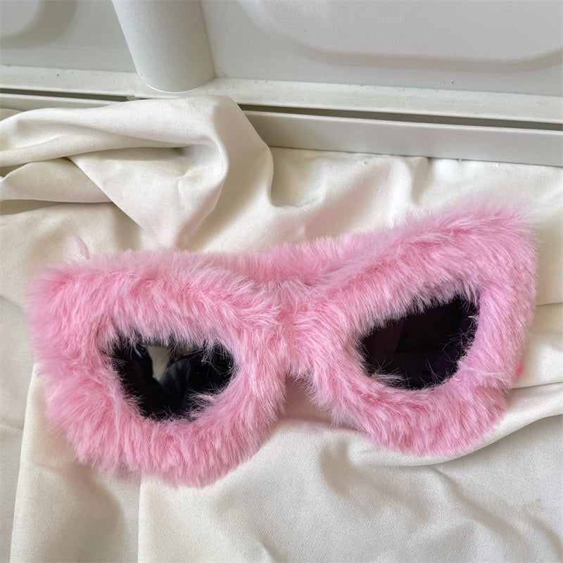 European and American street love pink sunglasses