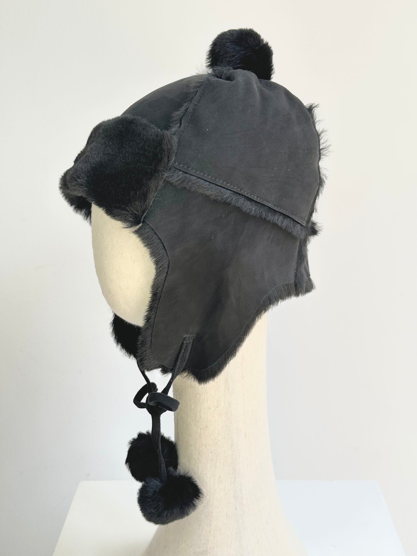 Lmported sheepskin all-in-one hat for men and women windproof fur ear protection hat