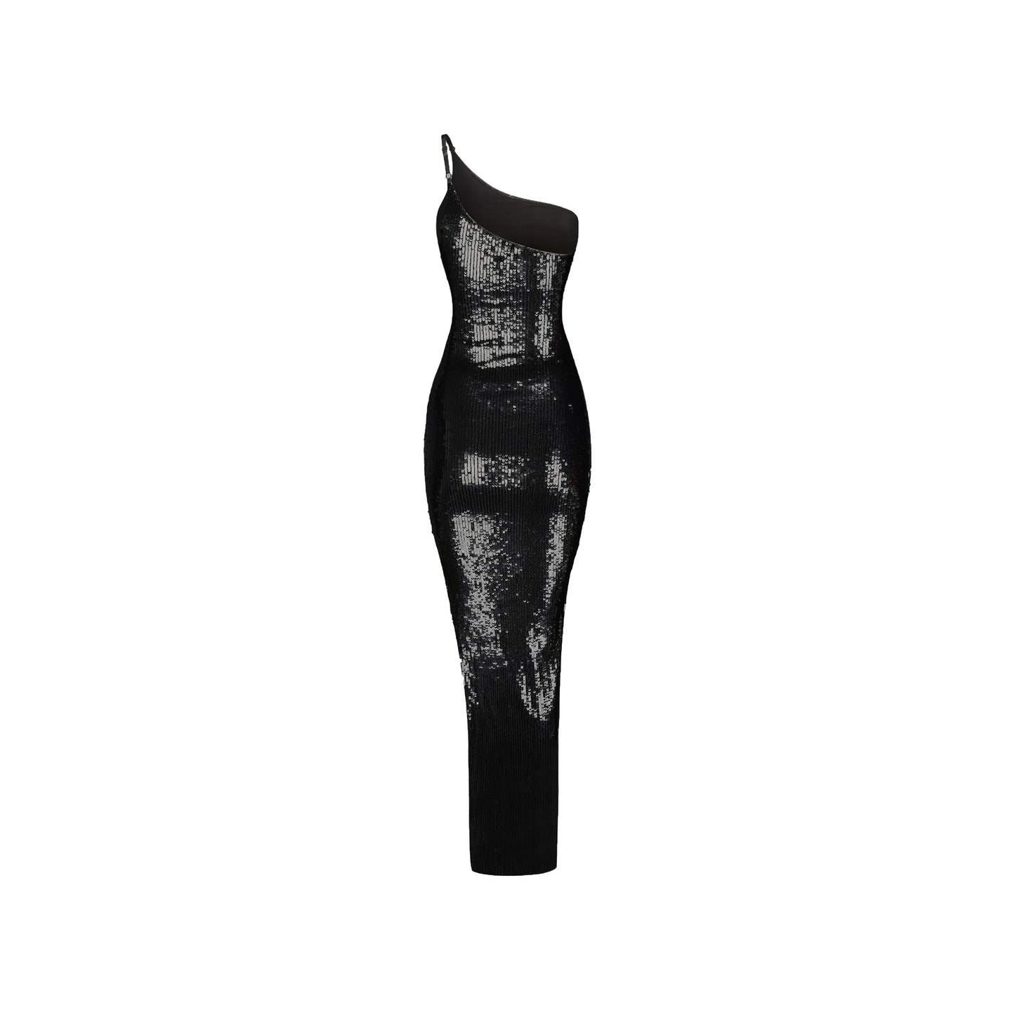 Sequined open back fitted dress