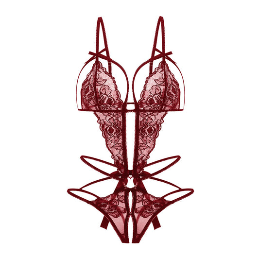 Sexy hollow thin lace bra set