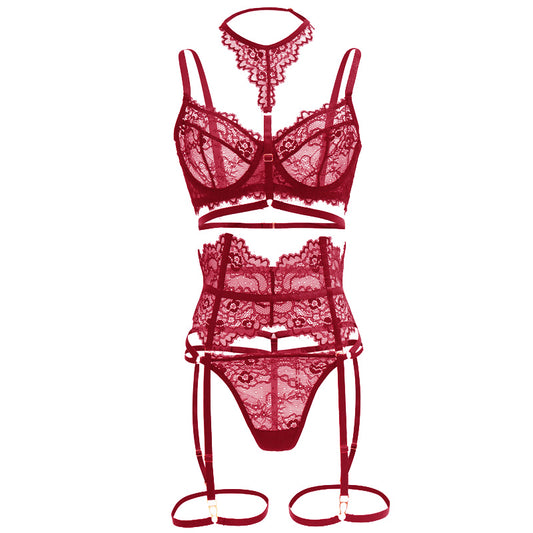 European and American lace ultra-thin bra set
