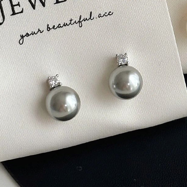Princess Dai's same style pearl earrings for women 925 sterling silver French retro earrings
